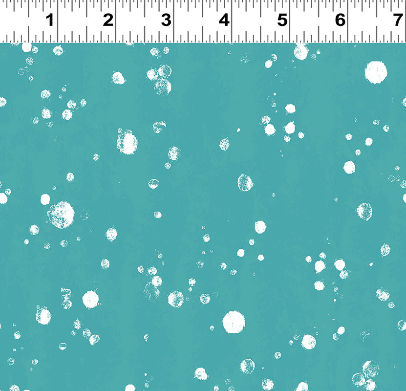 Clothworks Winter Love Snowballs on Blue Cotton Fabric Y2502-104 Scale