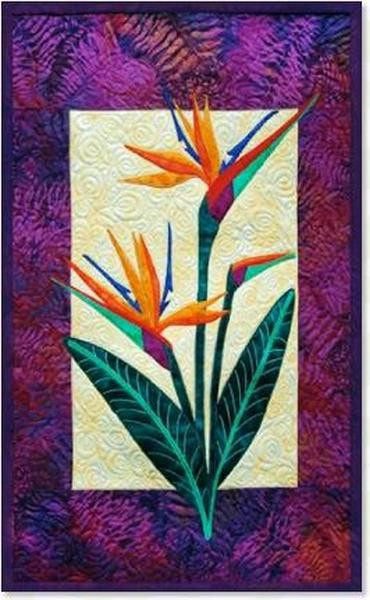 Zebra Patterns Bird of Paradise Tropical Flower Applique Quilt Pattern