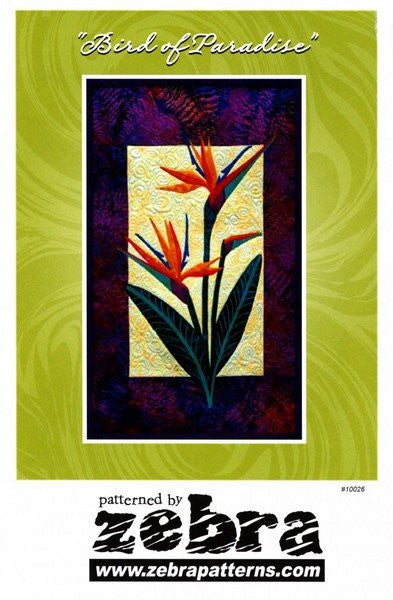 Zebra Patterns Bird of Paradise Tropical Flower Applique Quilt Pattern Front Cover