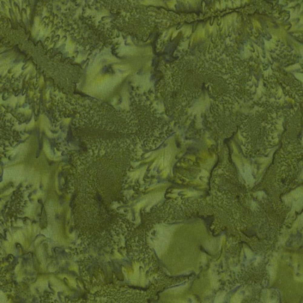 Hoffman Fabrics Watercolors Tavarua Green Batik Fabric 1895-365-Tavarua