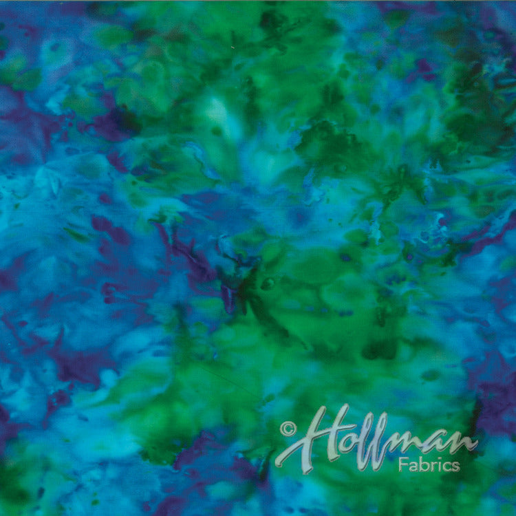 Hoffman Fabrics 839 Style Mottle Peacock Batik Fabric 839-136-Peacock