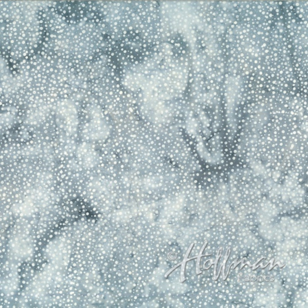 Hoffman Fabrics Dot Dove Grey Batik Fabric 885-542-Dove