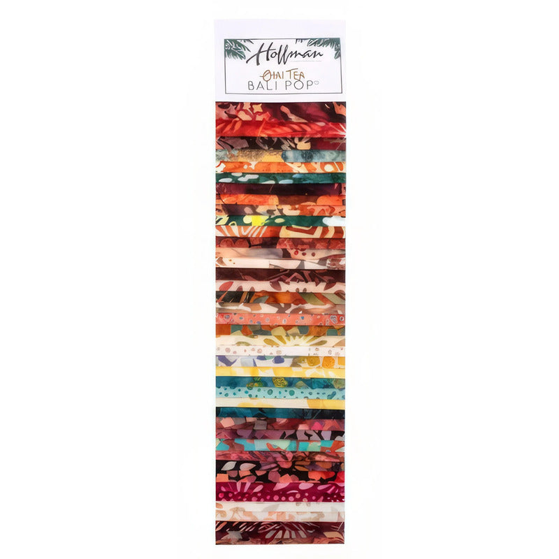 Hoffman Fabrics Bali Pop Jelly Roll Chai Tea Batiks 40 Unique 2.5" Strips BP-415-Chai-Tea