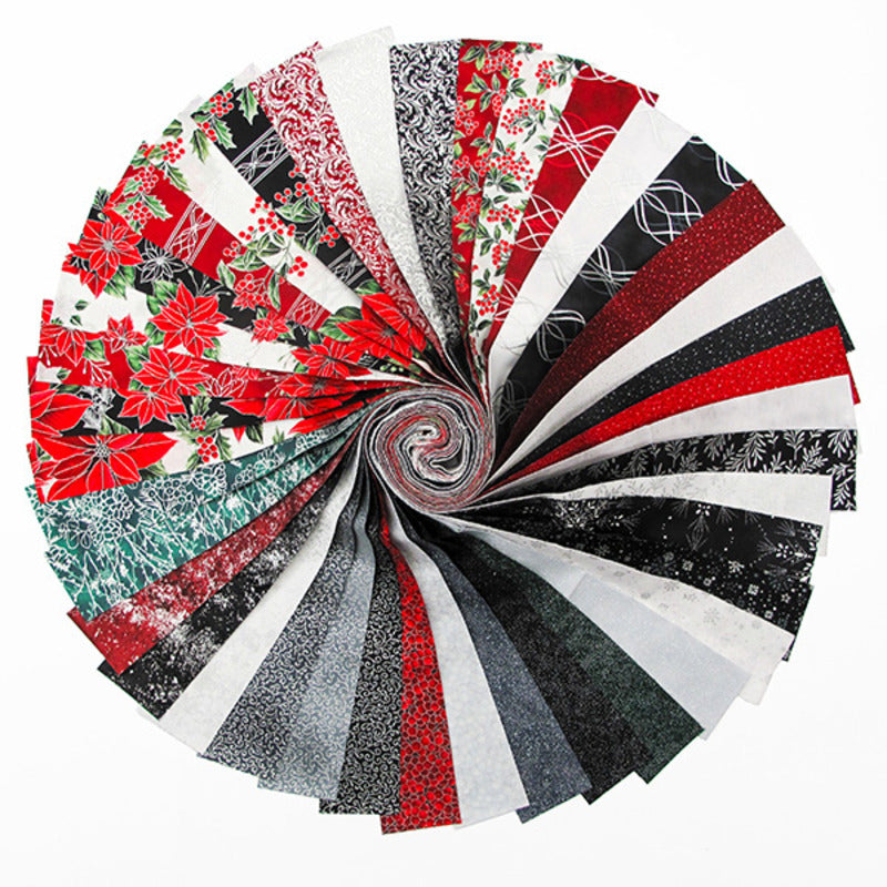 Hoffman Fabrics Jingle Pop Silver Metallic Jelly Roll Fabrics 40 Unique 2.5" Strips JP12-28-Silver