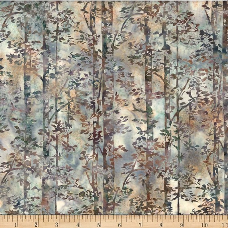 Hoffman Fabrics McKenna Ryan Woodland Earl Grey Birch Trees Batik Fabric MR56-410-Earl-Grey Scale