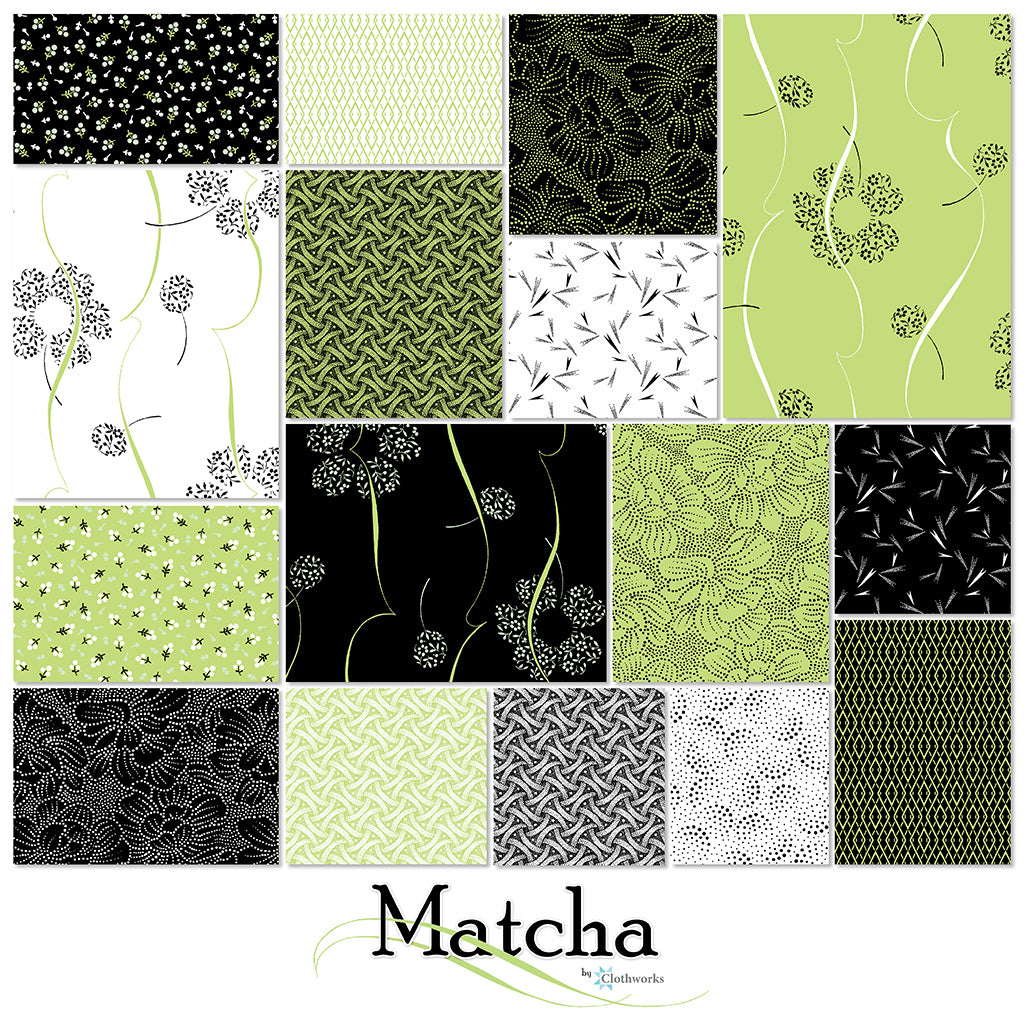 Clothworks Matcha Green Tea Fabric Collection