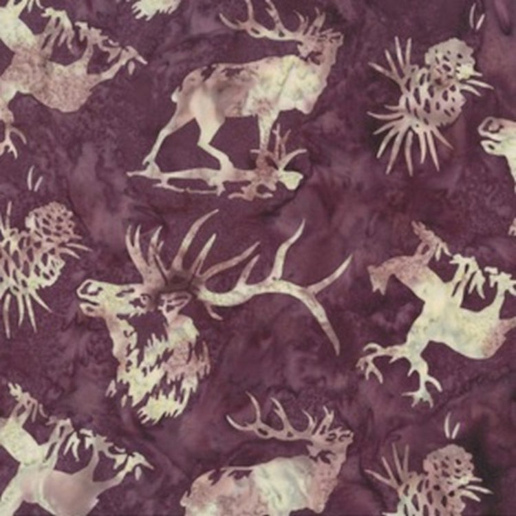 Hoffman Fabrics Mulberry Elk Batik Fabric N2913-428-Mulberry