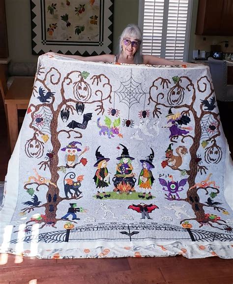 P3 Designs Toil and Trouble Halloween Quilt Example