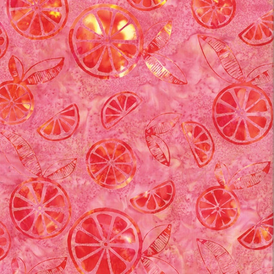 Hoffman Fabrics Bubblegum Graphic Citrus Batik Fabric R2240-404-Bubblegum