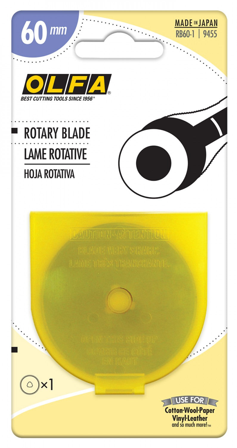 Olfa 60mm Rotary Blade Replacement Single RB60-1 Front Cover
