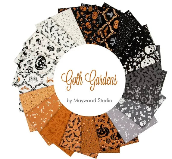 Maywood Studios Goth Gardens Halloween Fat Quarters 20 FQs FQ-MASGOTH Display