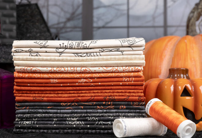 Maywood Studios Spooky Stitches Halloween Fat Quarters 21 FQs FQ-MASSPST Life Photo