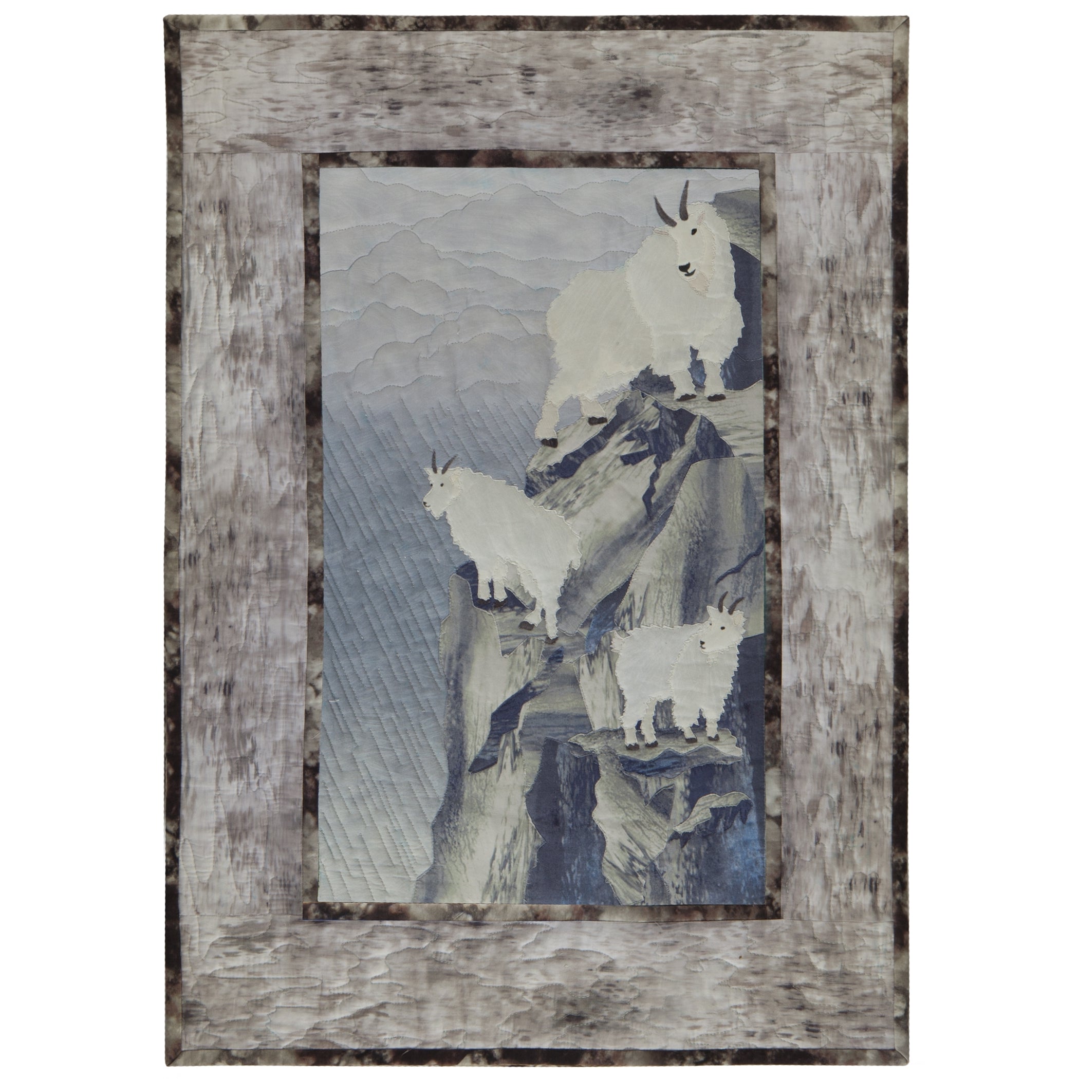 Pine Needles True Nature Mountain Goats Block Two Applique Quilt Pattern