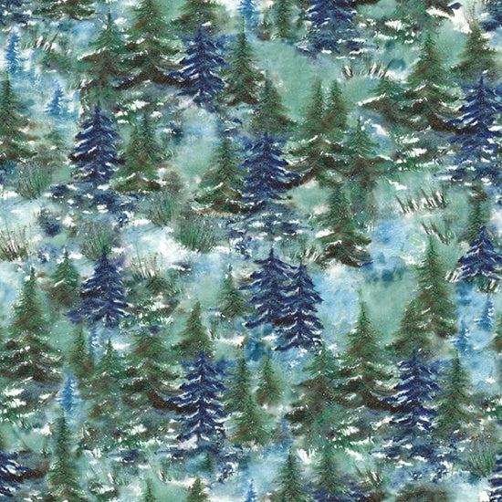 Hoffman Fabrics Cabin in the Woods Forest Cotton Fabric V5223-44-Forest