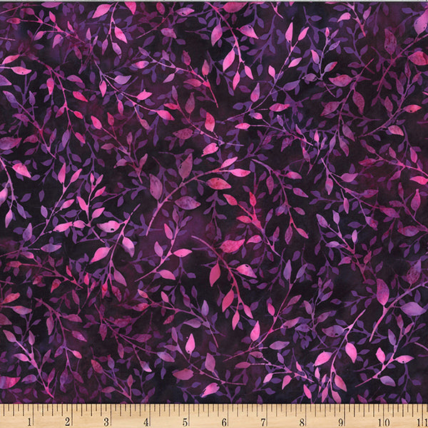 Hoffman Fabrics Marsala Leaves Batik Fabric X2617-423-Marsala