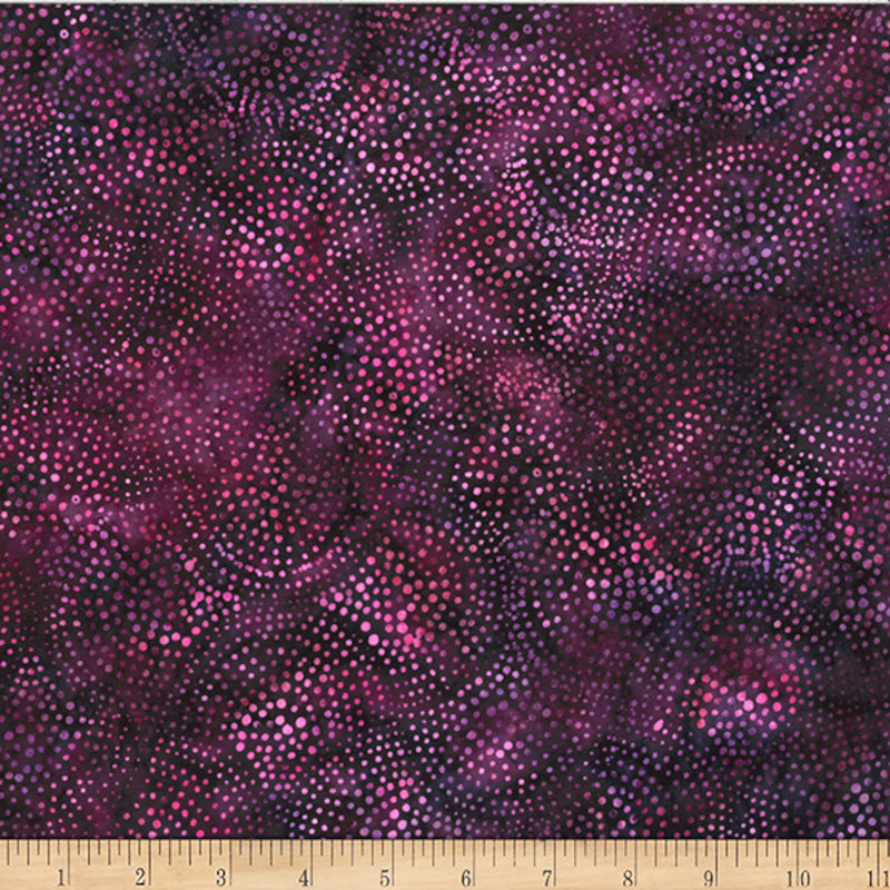 Hoffman Fabrics Challenge Marsala Dotty Scallop Batik Fabric X2622-423-Marsala