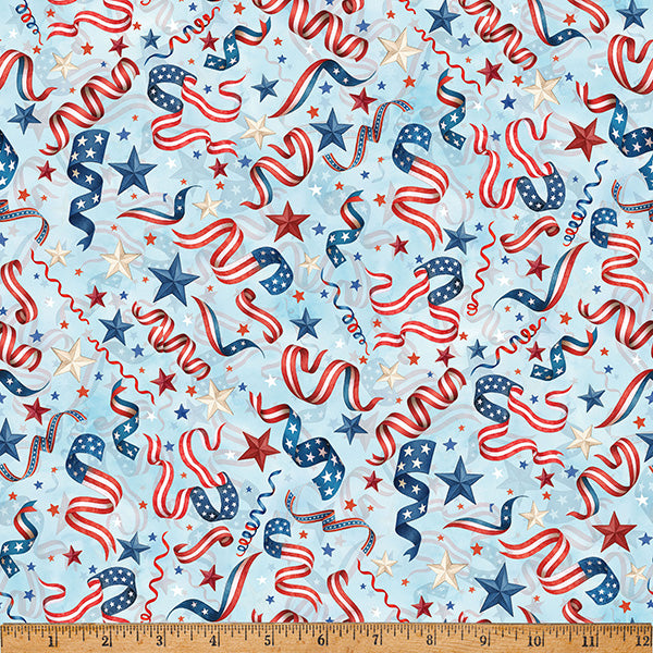Quilt Boss Design Red White & Doodle Patriotic Traditional Quilt Kit