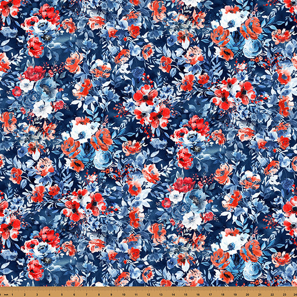 Quilt Boss Design Red White & Doodle Patriotic Traditional Quilt Kit