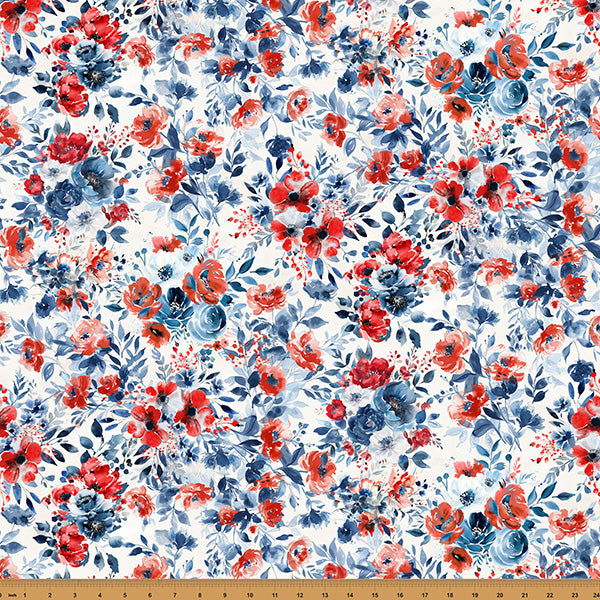 Quilt Boss Design Red White & Doodle Patriotic Traditional Quilt Kit