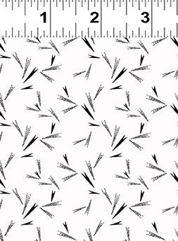 Clothworks Matcha White Dandelion Seeds Digital Cotton Fabric Y4918-1-White Scale