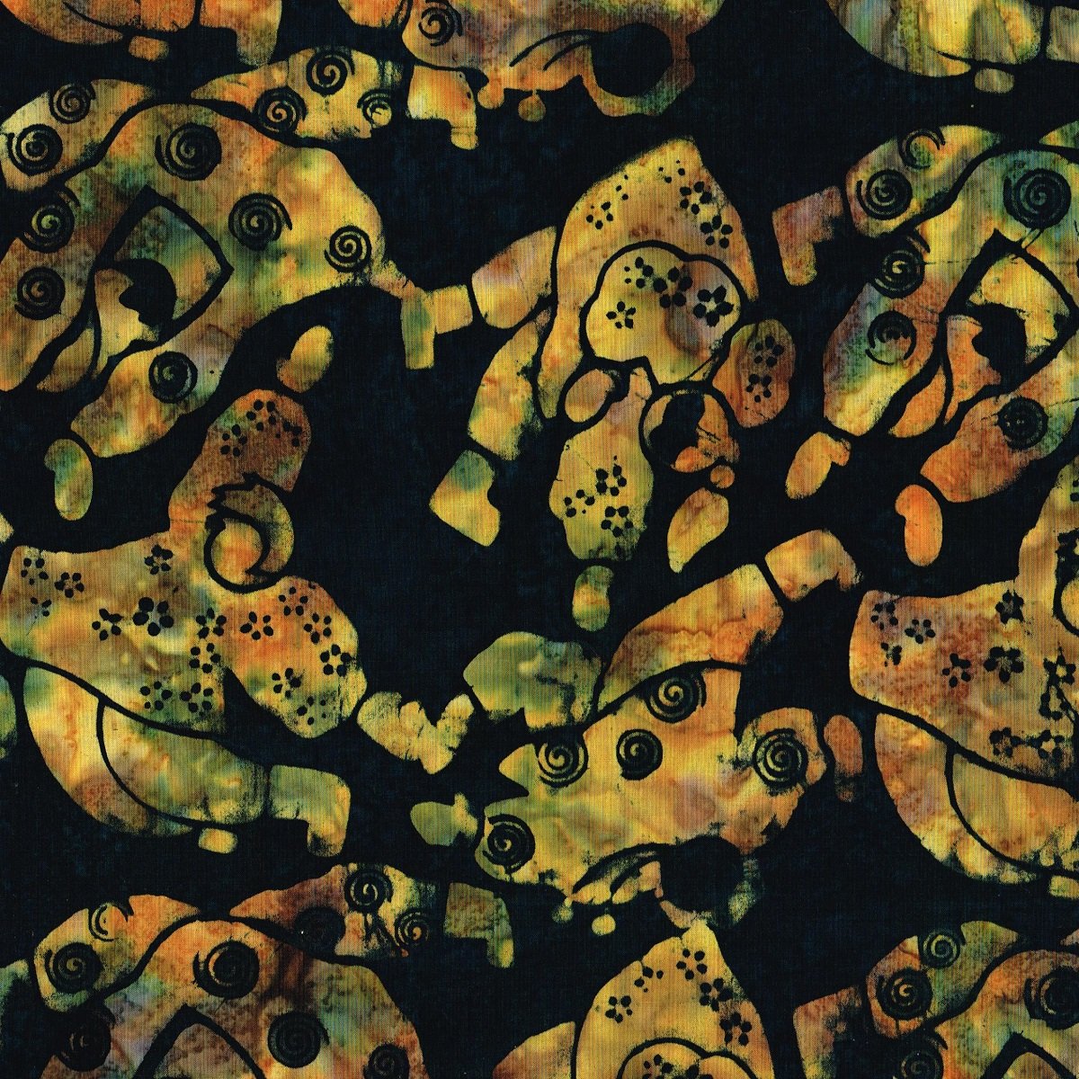 Hoffman Fabrics Midnight Eskimo Blanket Toss Batik Fabric E228-128-Midnight