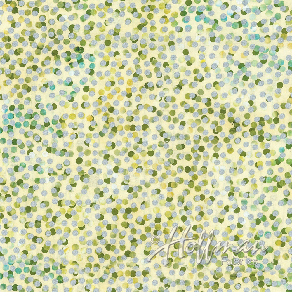Hoffman Fabrics Precious Metals March Silver Metallic Batik Fabric P2061-588S-March-Silver