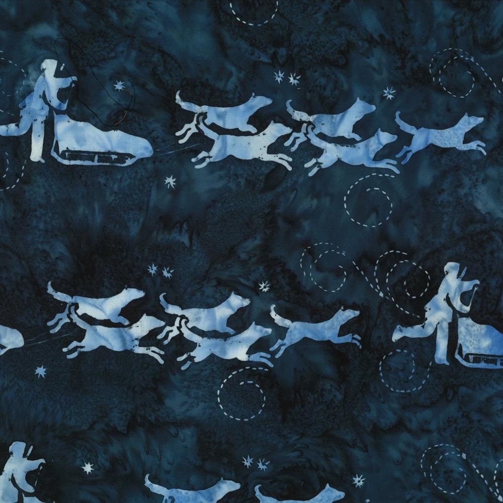 Hoffman Fabrics Storm Blue Dog Musher Batik Fabric G2208-147-Storm