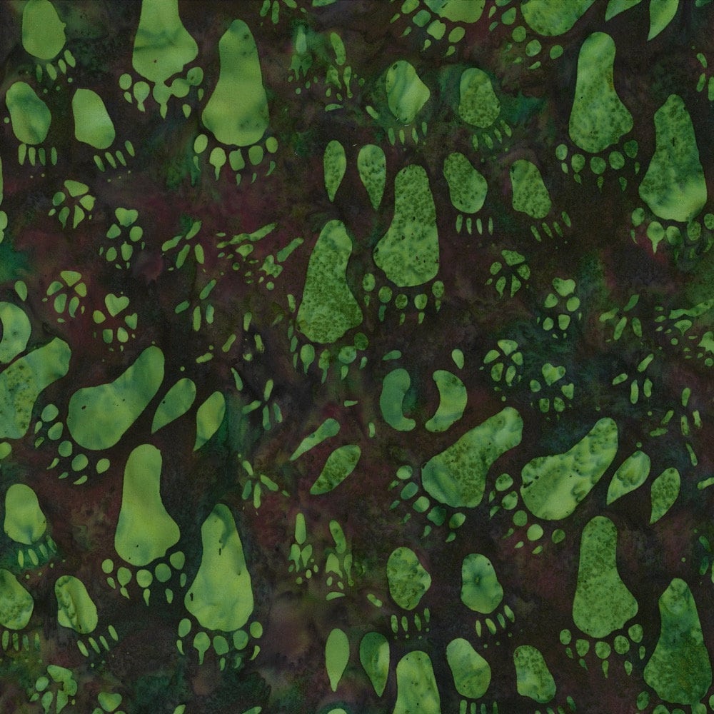 Hoffman Fabrics Earth Paws Wildlife Tracks Batik Fabric H2280-58-Earth