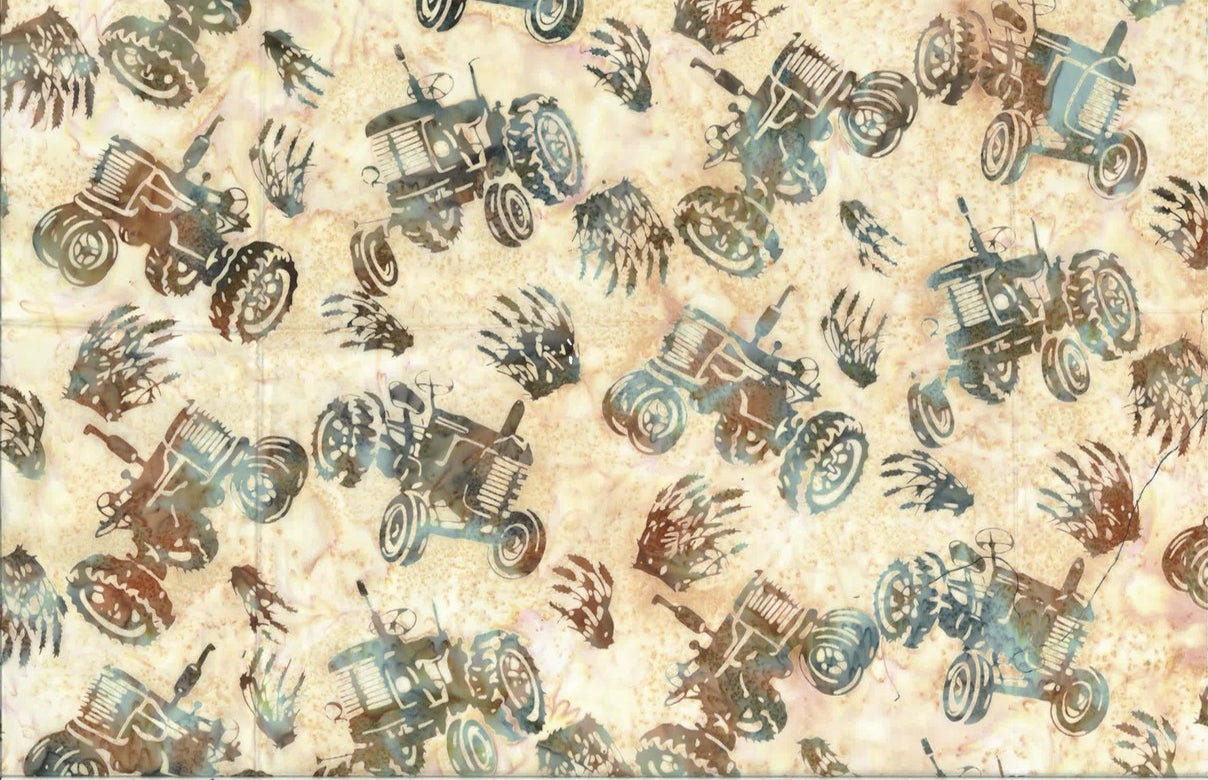 Hoffman Fabrics Desert Farm Tractor Batik Fabric S2348-193-Desert