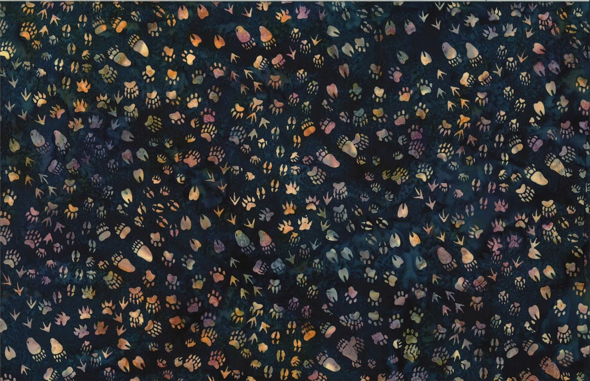 Hoffman Fabrics Pacific Wildlife Animal Tracks Batik Fabric S2350-133-Pacific