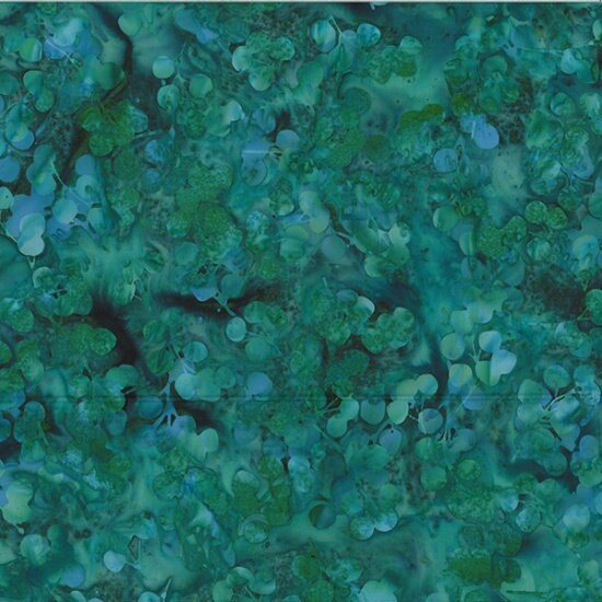 Hoffman Fabrics Seacliff Eucalyptus Leaves Batik Fabric V2531-467-Seacliff