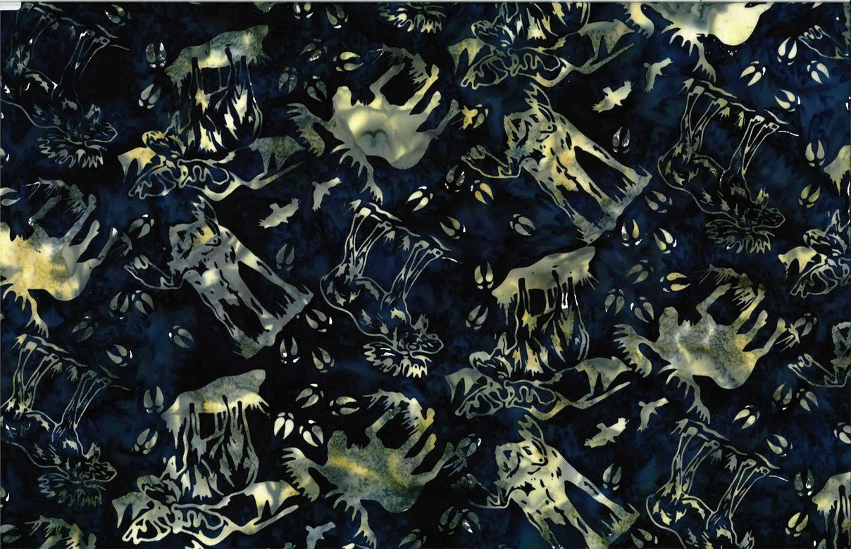 Hoffman Fabrics Navy Bull Moose Batik Fabric S2344-19-Navy