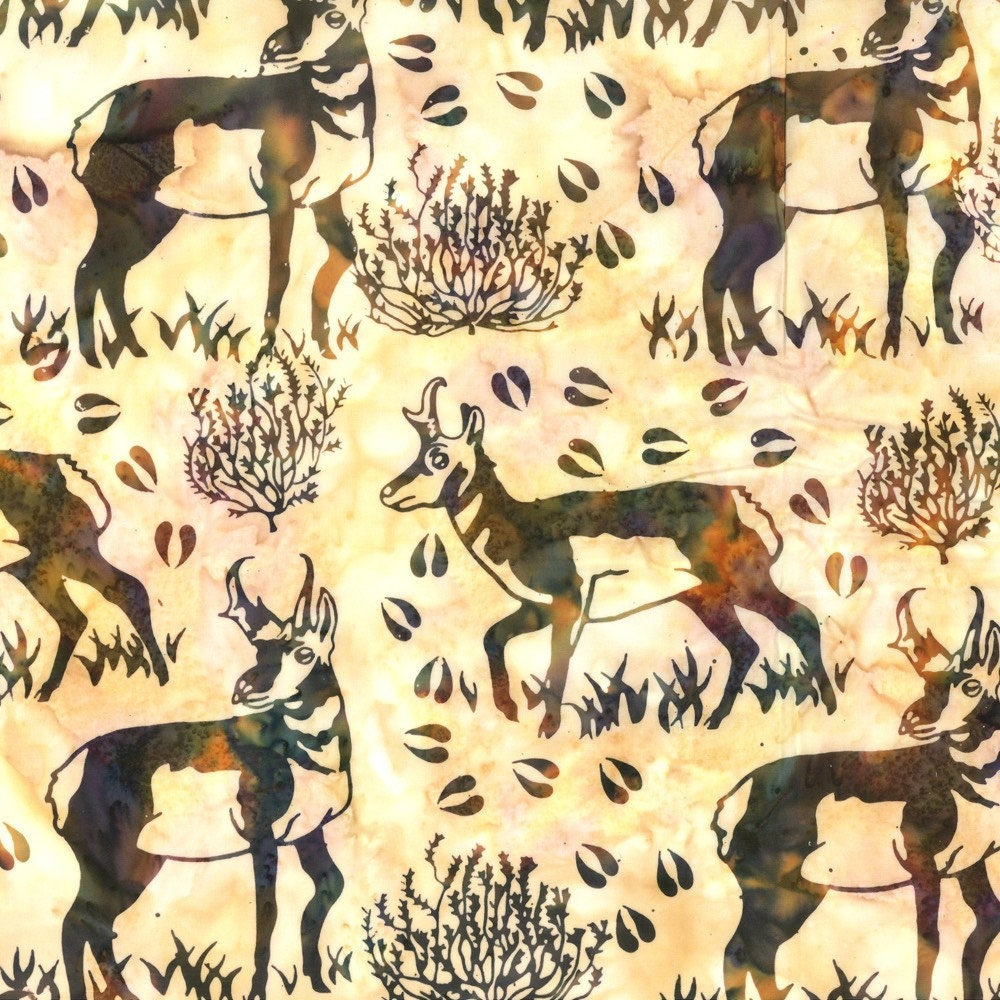 Hoffman Fabrics Tortilla Antelope Batik Fabric P2077-401-Tortilla