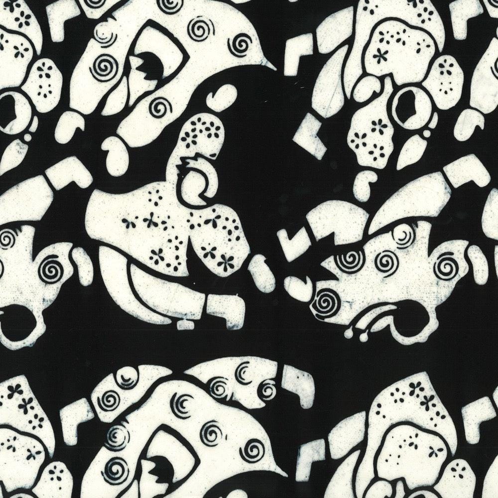 Hoffman Fabrics Black and White Eskimo Blanket Toss Batik Fabric E228-425-Oreo