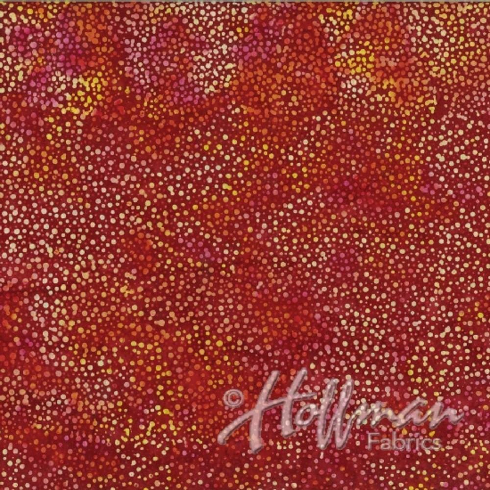 Hoffman Fabrics Dot Garnet Red Batik Fabric 885-231-Garnet