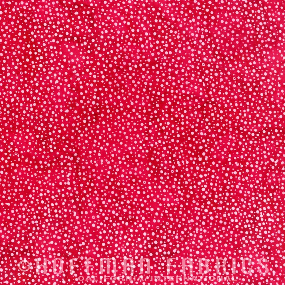 Hoffman Fabrics Dot Strawberry Red Batik Fabric 885-175-Strawberry