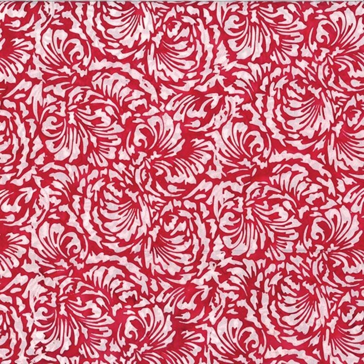 Hoffman Fabrics Jingle Bells Peppermint Feathers Batik Fabric V2511-75-Peppermint