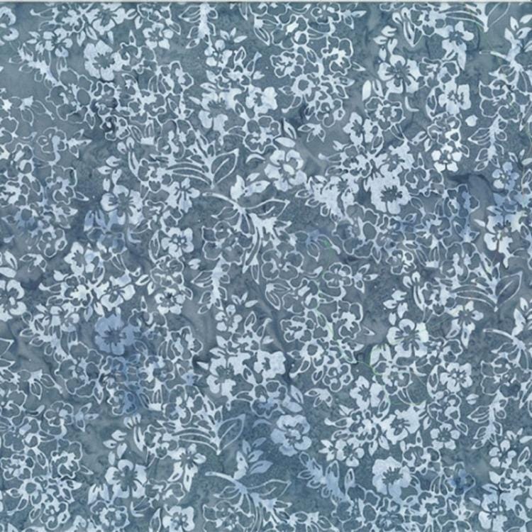 Hoffman Fabrics Cosmopolitan Smoke Cherry Blossom Batik Fabric T2406-173-Smoke