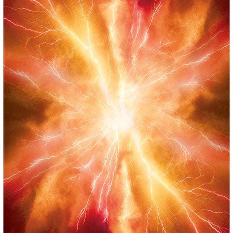 Hoffman Fabrics Lightning Bolt Flame Cotton Fabric Panel T4910-67-Flame