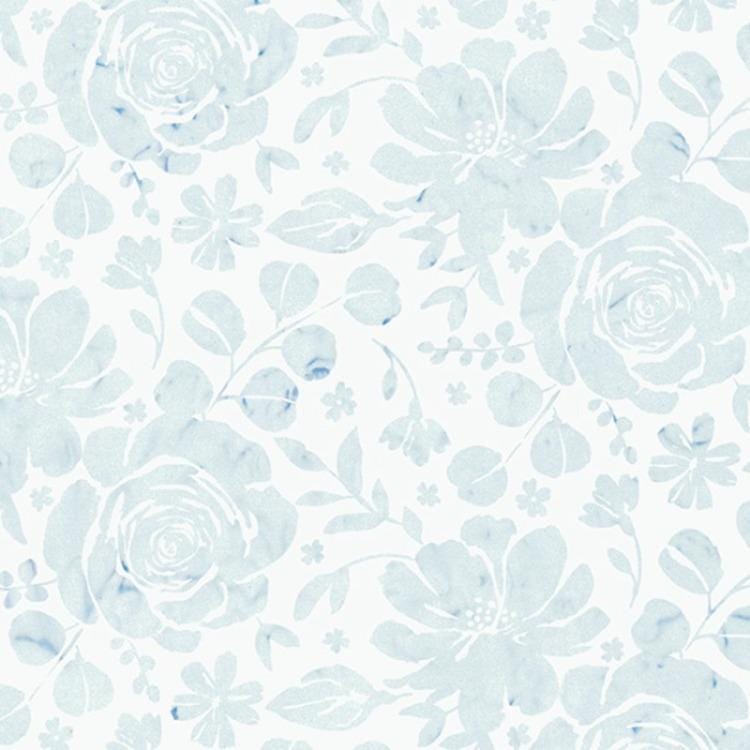 Hoffman Fabrics Large Mixed Snow Floral Batik Fabric V2533-307-Snow