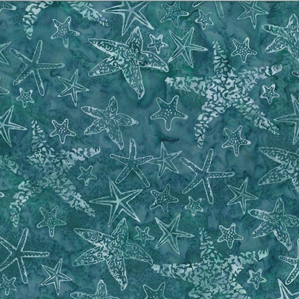 Hoffman Fabrics Along the Shores Seamist Starfish Batik Fabric DM6-174-Seamist