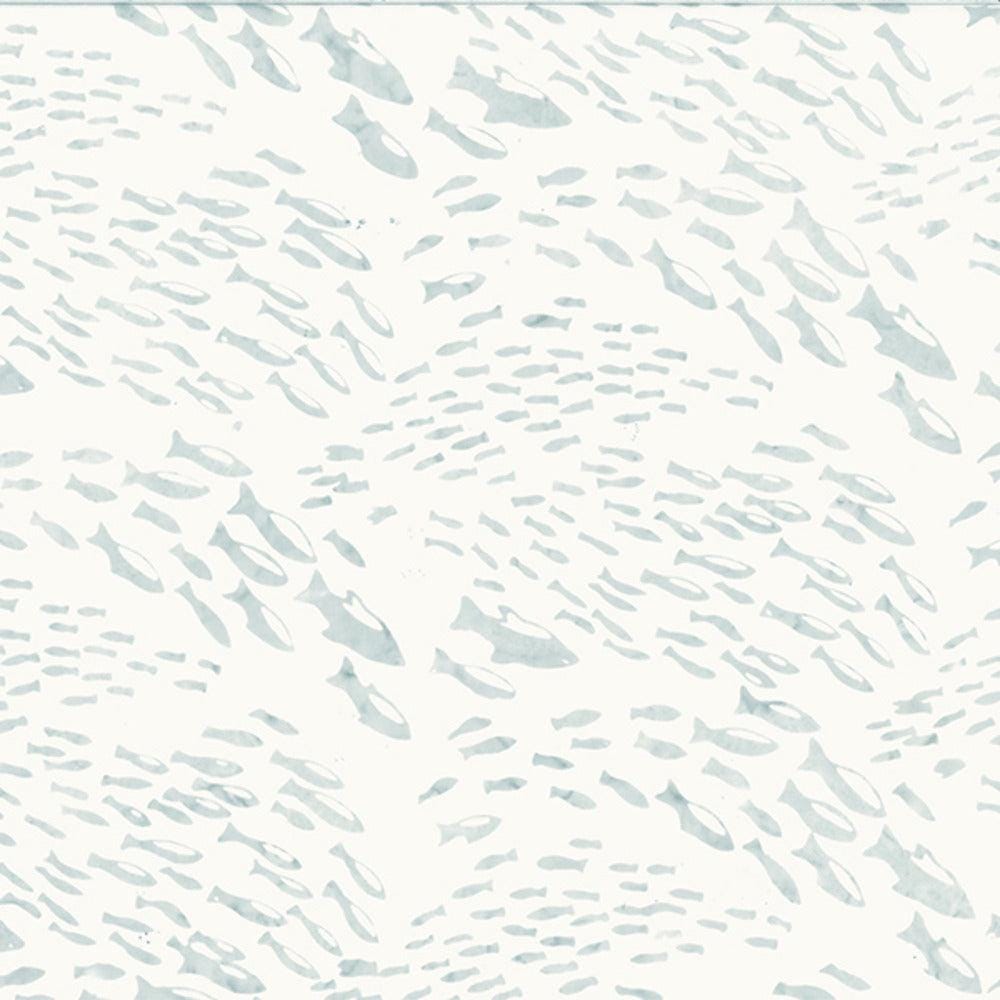 Hoffman Fabrics Along the Shores Light Gray Fish Batik Fabric DM2-674-Light-Gray