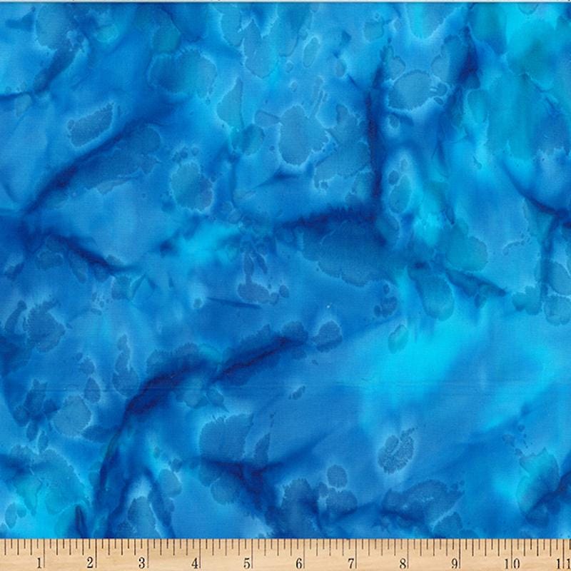 Hoffman Fabrics 839 Mottles Wade Blue Batik Fabric 839-341-Wade