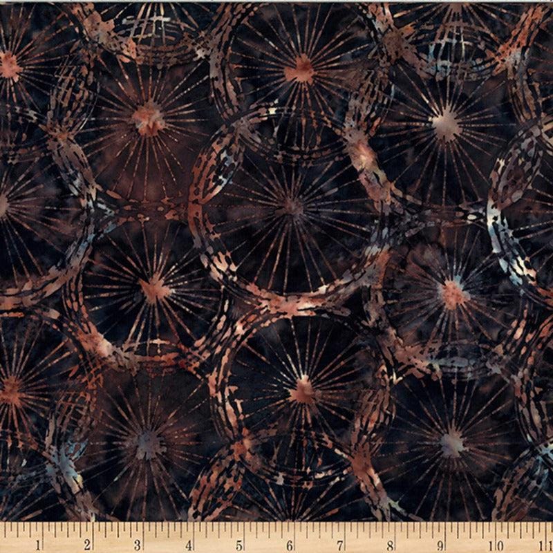 Hoffman Fabrics Walnut Wagon Wheels Batik Fabric W2599-180-Walnut