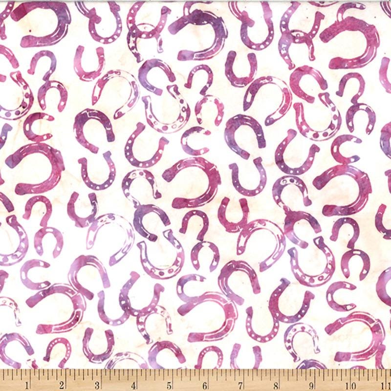 Hoffman Fabrics Victoria Pink Horseshoe Batik Fabric W2598-245-Victoria