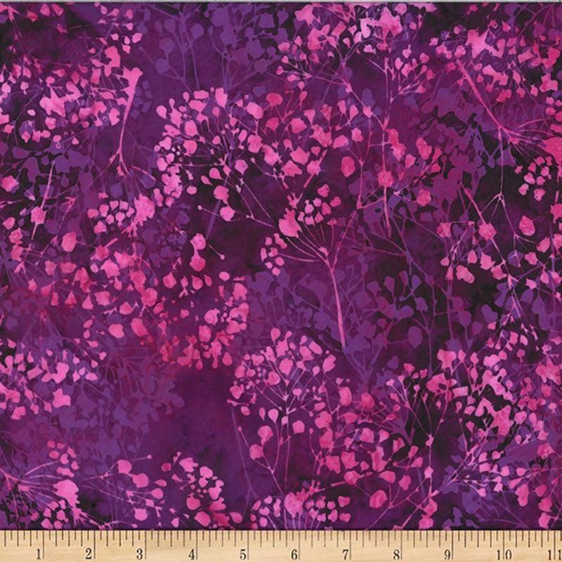 Hoffman Fabrics Challenge Purple Flowers Batik Fabric X2618-14-Purple