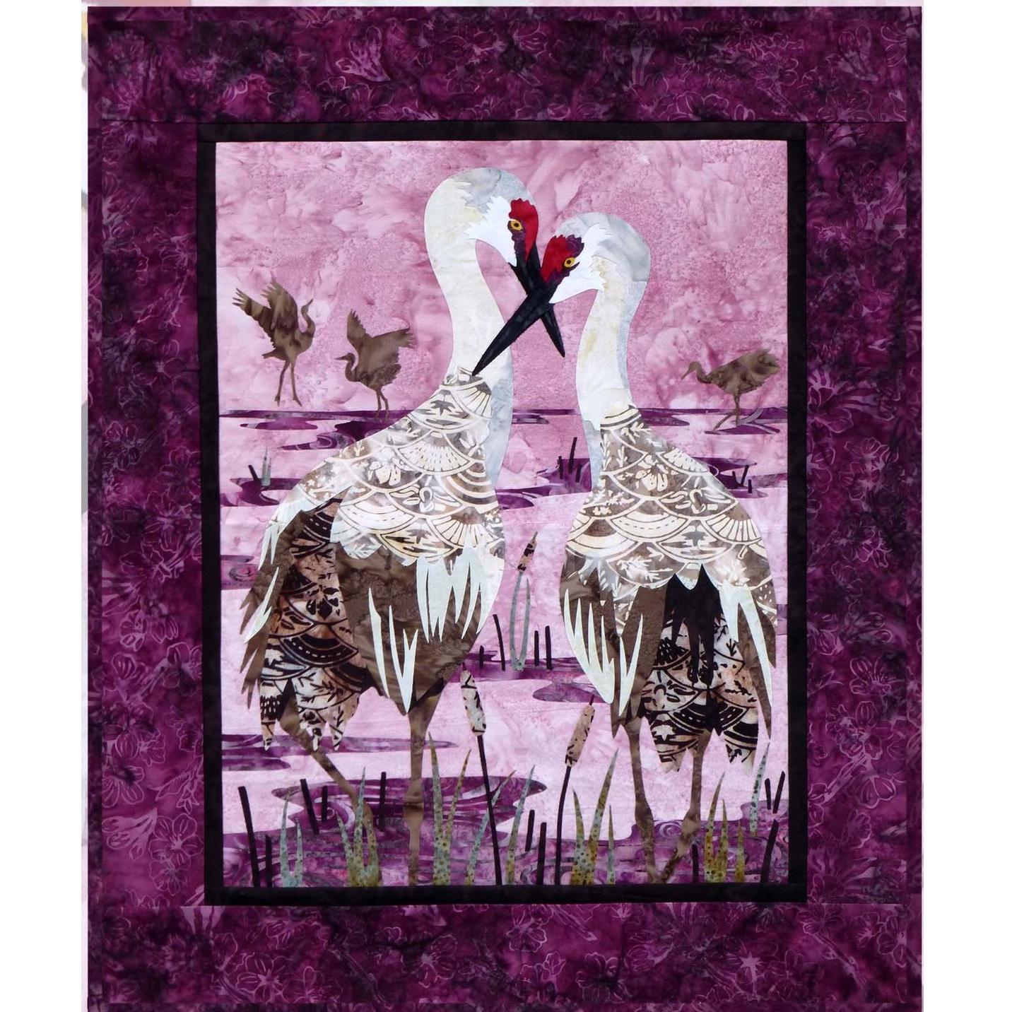 Wildfire Designs Alaska Summer Zen Sandhill Cranes Traditional Applique Quilt Kit