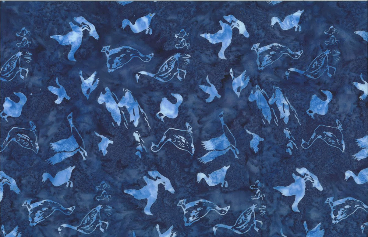 Hoffman Fabrics Royal Geese Bird Batik Fabric S2342-18-Royal