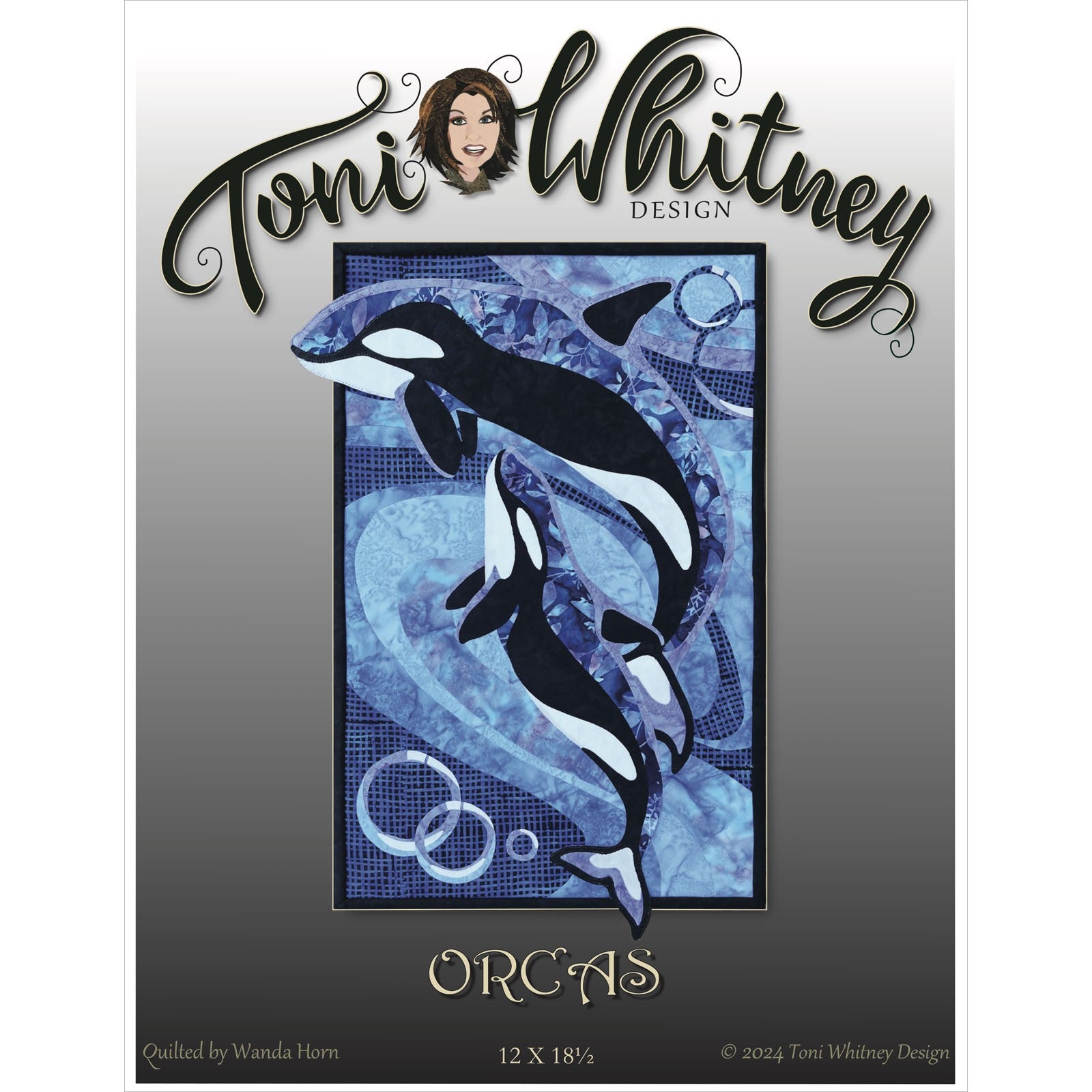 Toni Whitney Design Orcas Whale Applique Quilt Pattern Front Cover