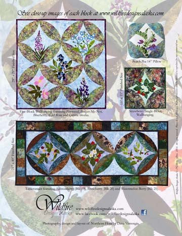 Wildfire Designs Alaska Northern Flora Applique Pattern Book Back Cover